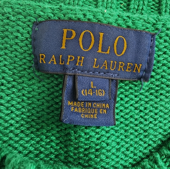 Polo men's sweater green and blue stripes. - Picture 4 of 8